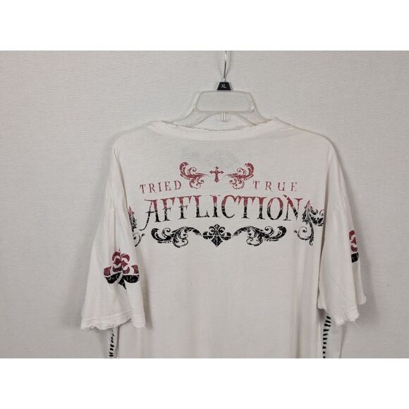 Affliction Live Fast Tried True Graphic Print Distressed T-Shirt Men's Size 2XL - Picture 9 of 13